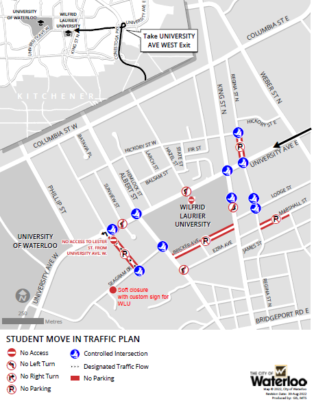 Road closures and detours for 2025 move in weekend